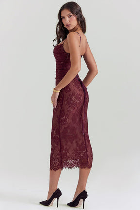 Vestido Midi Bustier Renda Alice
